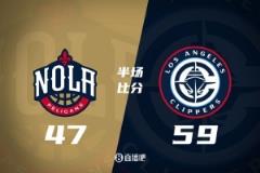 半場(chǎng)戰(zhàn)報(bào)：哈登高效發(fā)揮快船領(lǐng)先鵜鶘12分